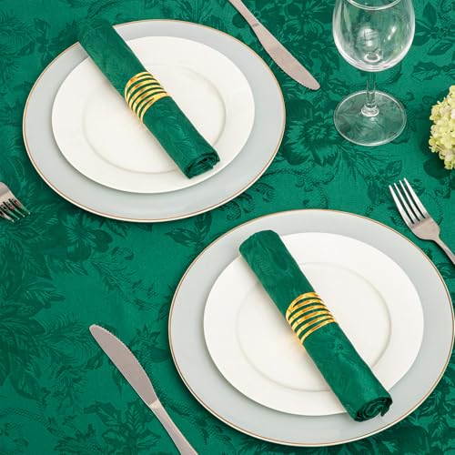 Servilletas de tela verdes jacquard set de 12 17x17 in miniatura 2