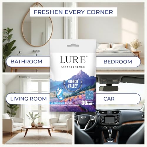 Image of LURE Gel Pocket Air Freshener For Bathroom, Toilet, Home | Germ Protection | Last Upto 30 Days - French Valley 10 Gm (Pack Of 6)