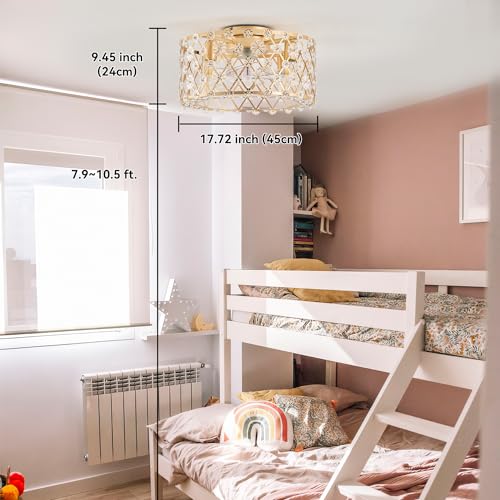 Youngrender FLOWER GOLD CEILING FAN Gold Caged Ceiling Fan thumb #4