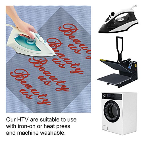 Jandjpackaging Heat Transfer Vinyl Htv Bundle - 13 Packs 12" X 10" Iron On Vinyl In Assorted Colors, Htv Vinyl For Cricut Silhouette Cameo Heat Press Machine With Teflon Sheet Included #TOP5
