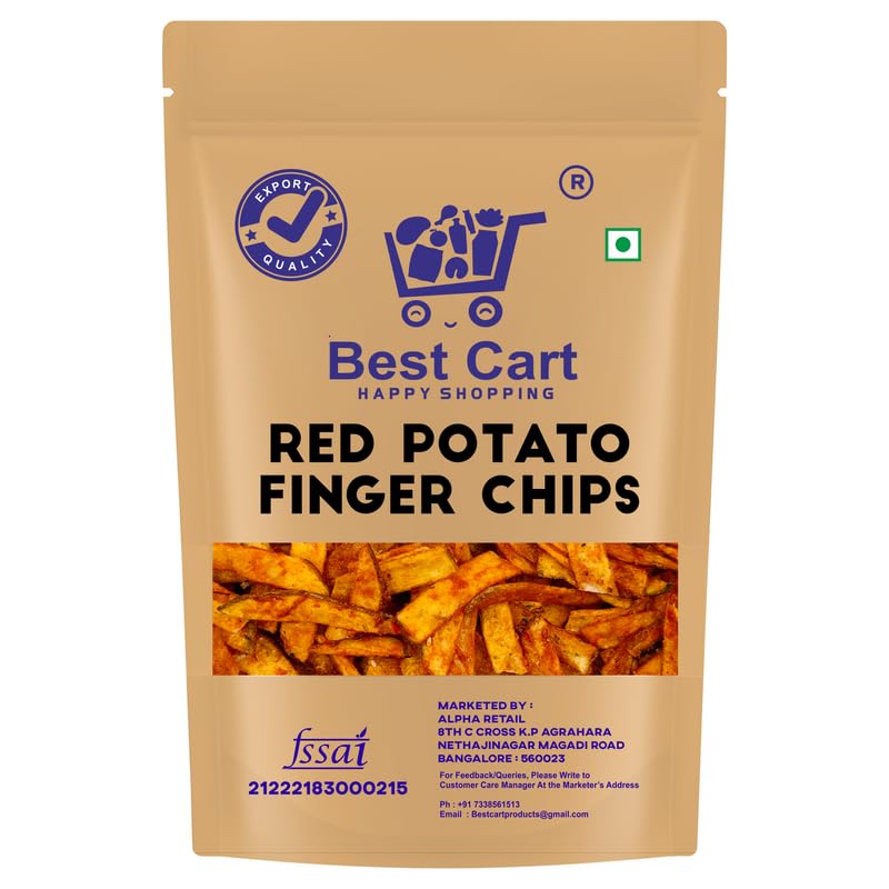 Best Cart-Happy shopping Red Potato Finger Chips Not Fried, Not Baked, No Cholesterol | Healthy Snack (900 Grams = 300 GMS x 3 Pack = 900 Grams)-image-10
