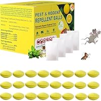 Mouse Rodent Repellent, Peppermint & Lemon Oil Mice Repellent Balls - 24 Pack Natural Rodent Deterrent for Indoor/Outdoor Use, Family & Pet Safe, Long-Lasting Insect Repellent for Home, Garden, Garage