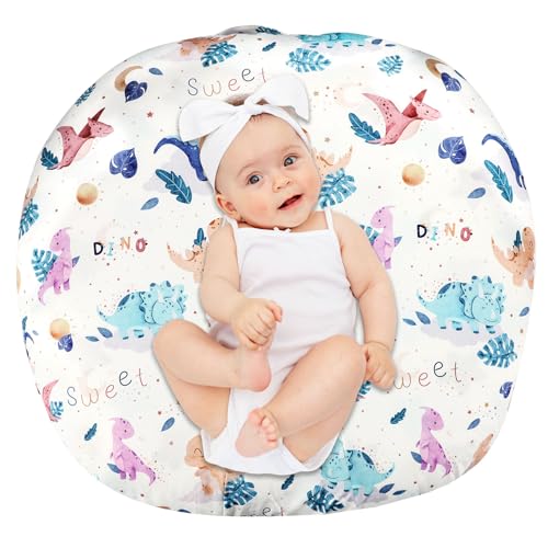 Image of Newborn Lounger Cover, Cute Dinosaur Removable Cover Ultra Soft Comfortable Lounger Slipcover Removable Cover for Infant Lounger Pillow (Lounger not Included)