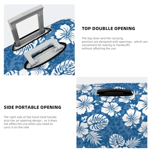 Travel Luggage Cover Protector Suitcase Cover - Hawaiian Style White Blue High Elasticity Suitcase Cover for Luggage4