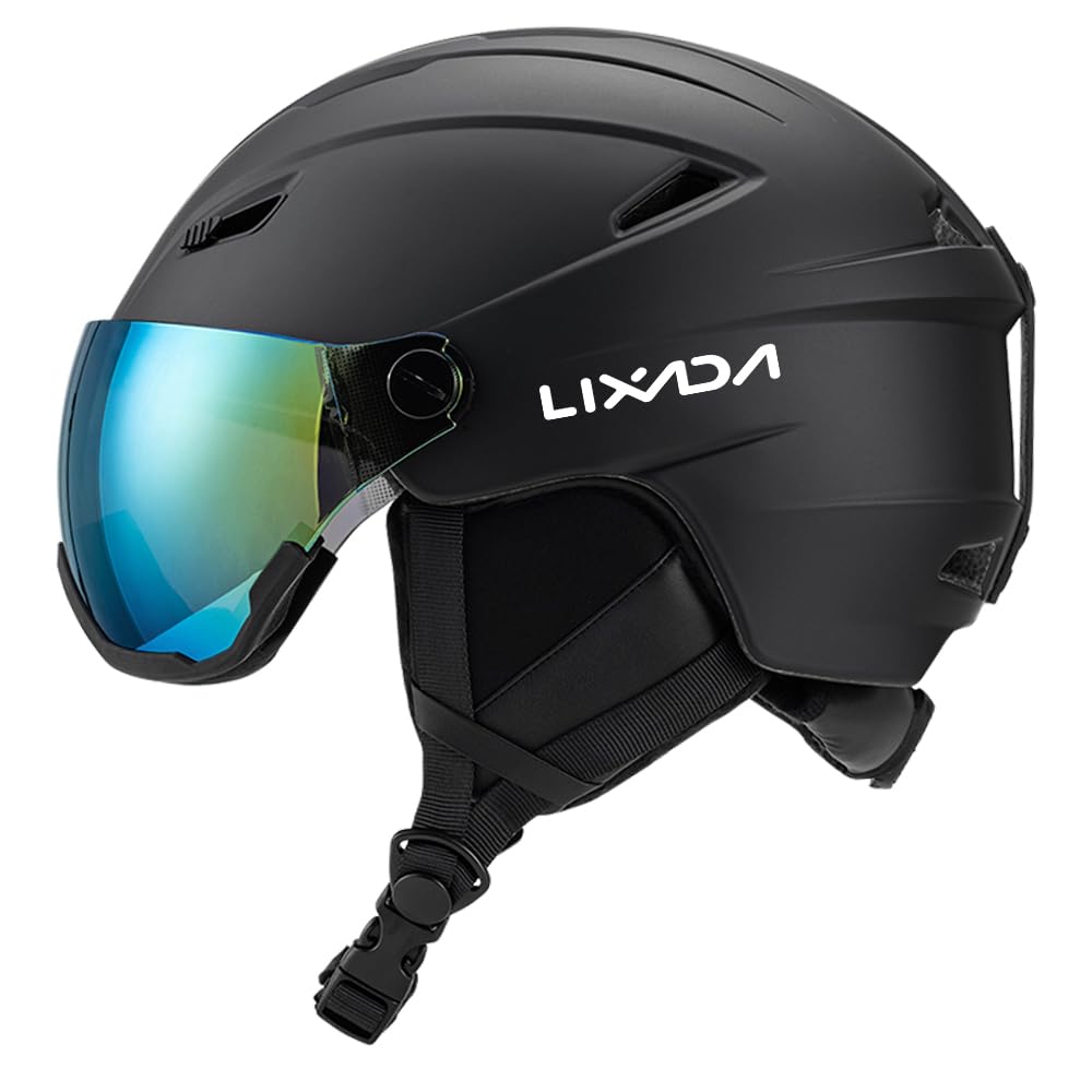 Kavolet Casque de ski intégré pour homme et femme, casque de snowboard avec visière amovible, trous de ventilation, résistant, chaud et respirant, casque de ski pour homme et femme