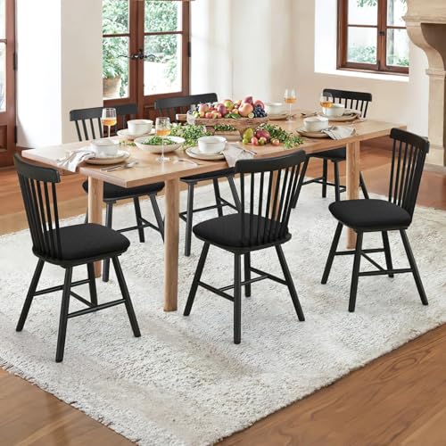 Image of YISUN Stretch Chair Seat Covers, Dining Room Chair Seat Covers, Removable Washable Kitchen Seat Covers Protectors Cushion Slipcovers (4, Black)