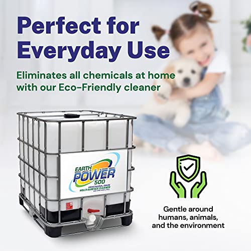 Image of Earth Power Hypochlorous Acid 500 PPM Multipurpose Cleaner - 500 Gallon | Natural & Non-Toxic - Tile, Refrigerator, Shower, Countertop & Floor Cleaner - Family, Food & Pet Safe Cleaning Supplies