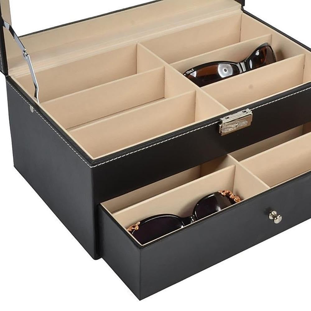 Pudełko na biżuterię Organizer Display Box Multi-Grid Duża pojemność Podwójna warstwa Podróż Myopia Okulary przeciwsłoneczne Schowek Organizer na biżuterię Mały