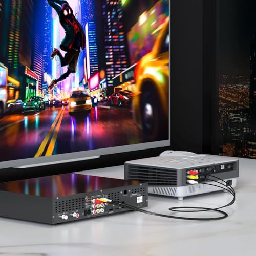 Madhabi 3RCA to 3RCA AV Cable – Male to Male Composite Stereo Audio Video Cord with Gold-Plated Connectors for LED TV, DVD Player, LCD, Home Theater, Gaming Console, Projector, and PC 3 51zX GkwdML