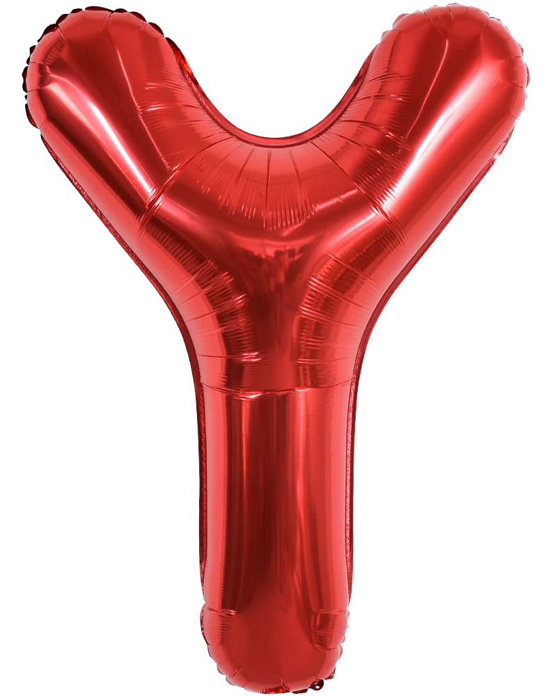 TONIFUL 40 Inch Large Bright Red Letter Balloons A-Z, Giant Jumbo Helium Foil Mylar Big Letter Y Balloons for Birthday Party Anniversary Wedding