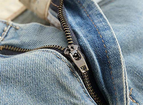 Andongnywell Men's Casual Denim Ripped Mid Waist Distressed Jeans Shorts Hole Cut-Off Short Jean Pants (Light Blue1,32) #TOP2