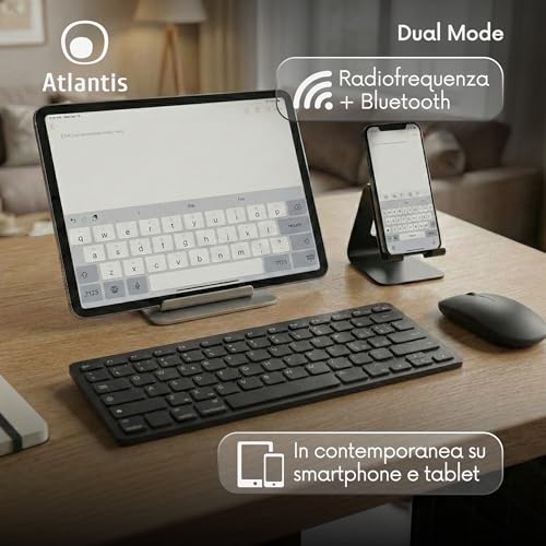 Teclado y ratón Atlantis Argo 900Pro inalámbricos con teclas de chocolate para Android 5
