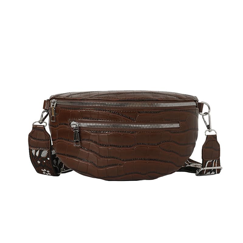 Image of Leather Chest Bag for Women, Crossbody Belt Bag Fanny Pack Purse Fashionable Waist Bags Handbag for Everyday Use Trip Walking Hiking