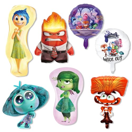 7 unidades balões de desenhos animados, dentro balões de papel de alumínio, In-side Out decoração de aniversário para crianças, decoração de festa de aniversário inside, para festa temática de In-side