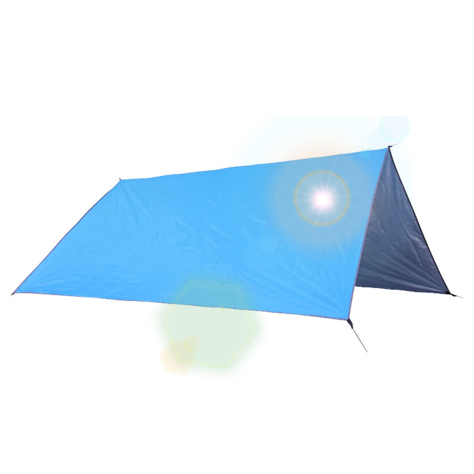 Telone per Amaca Telo da Campeggio per Rifugio, Impermeabile Anti-UV con 4 Chiodi in Alluminio 6 Corde del Vento Anti-Pioggia Panno Oxford Leggero E Compatto per Viaggio Picnic (Blue)
