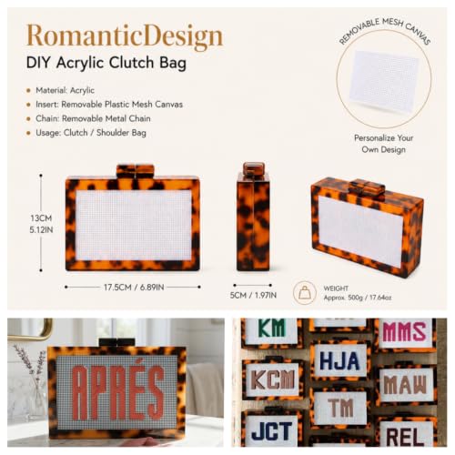 Image of RomanticDesign Women Acrylic Handbag Rattan Woven Pattern Square Box Crossbody Handbag Shoulder Bag Chain Purse