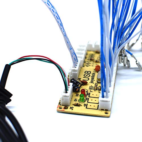 Arcity 2-Player Arcade Buttons and Joystick Kits DIY Controller USB Encoder to PC Video Games 8 Ways Joystick + 18 HAPP Push Buttons 1P 2P for Windows JAMMA MAME Raspberry Pi 1 2 3 Black and White New