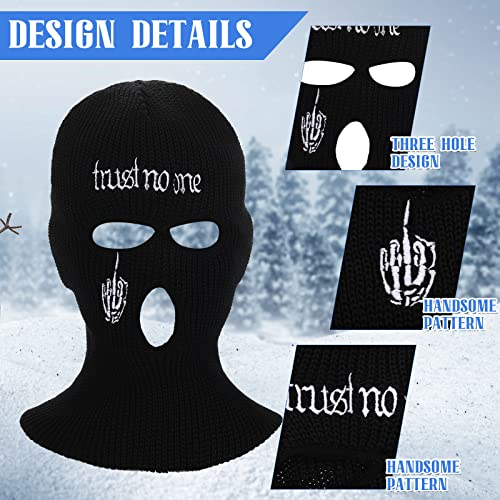 Vicenpal Winter Ski Mask For Men 3 Hole Balaclava Face Mask Full Face Mask Knitted Ski Mask Beanie Full Face Cover For Men Women Sport (Black), One Size #TOP3