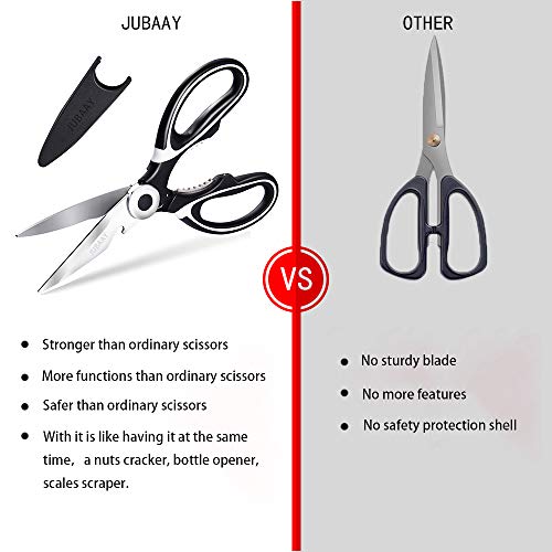 Jubaay Kitchen Scissors Upgraded Version With Blade Cover, Used To Cut Chicken, Poultry, Fish, Quality Stainless Steel Can Cut Bones Easily Make Your Meal Preparation Easier… #TOP4