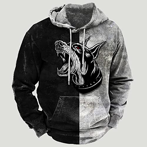 Zeiyignr Men's Western Aztec Sweatshirts, Ethnic Print Graphic Patchwork Hoodies Slim Casual Pullover Tops with Drawstring2
