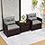 Tangkula 3 Pieces Patio Furniture Set, PE Rattan Wicker 3 Pcs Outdoor Sofa Set w/Washable Cushion and Tempered Glass Tabletop, Conversation Furniture for Garden Poolside Balcony (Grey)