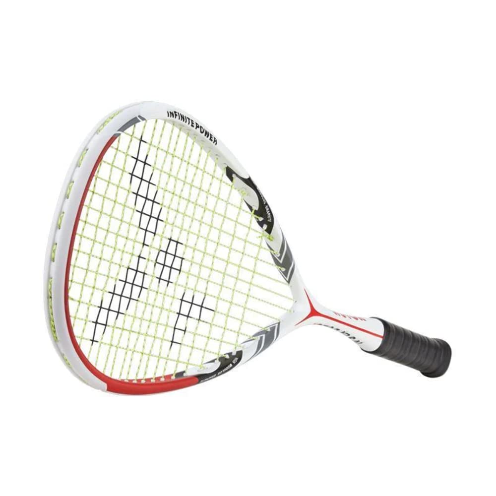 VICTOR IP 8 N Squash Racket, 130 g, Head Heavy Balance with Teardrop/Open Throat headform, Strung, Racket Cover Included
