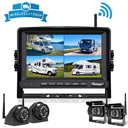 Wireless Backup Camera for RV Truck Trailer Pickup with Built-in DVR and Monitor