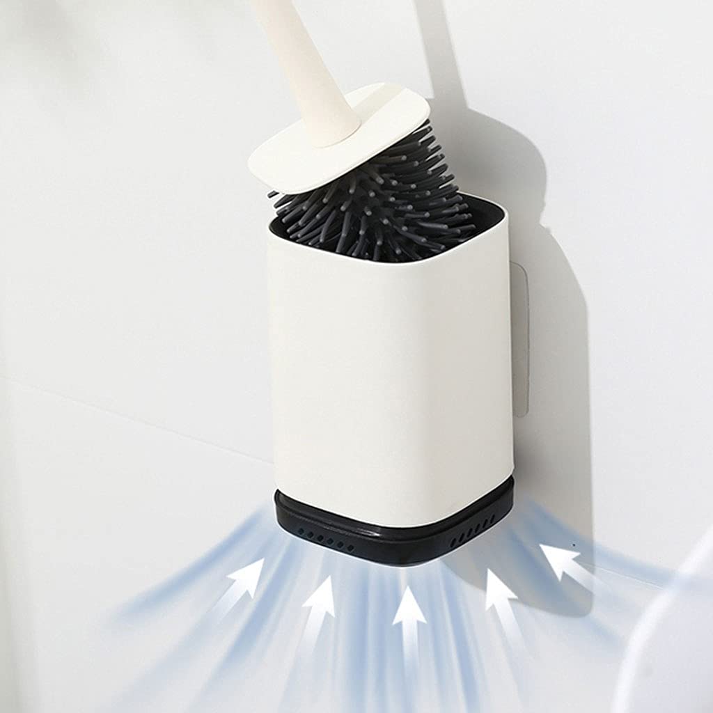 Diseño Clásico Cepillos de Inodoro Vertical y de Pared, cepillos de Inodoro de Mango Largo, cepillos de baño Modernos de diseño Minimalista (Blanco) Escobillas de Baño