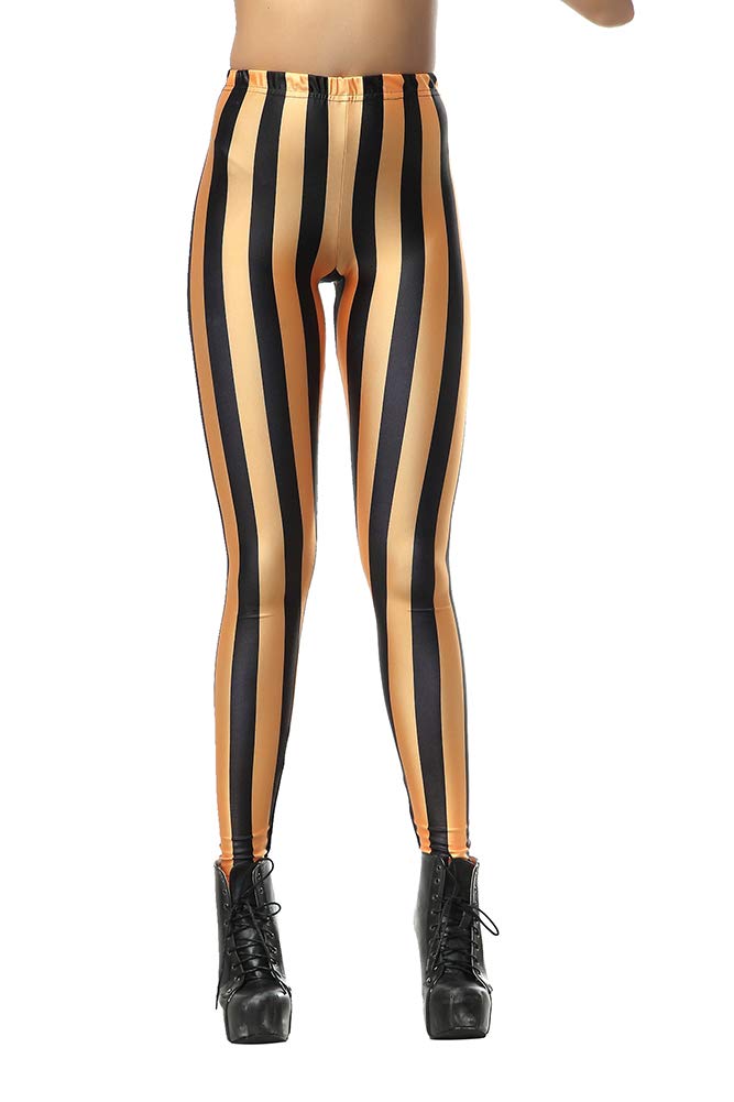 QZUnique Leggings for Women, Halloween Full-Length Printed Legging Footless Elastic Yoga Pants, Regular and Plus Size