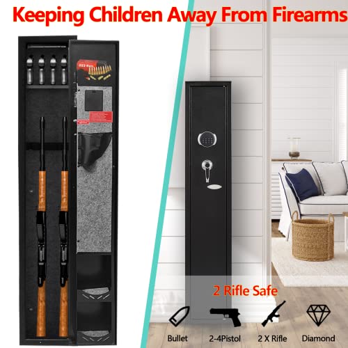 Kaer Gun Safes For Home Rifle And Pistols,Gun Safe For Rifles And Shotguns, Gun Safe Rifle, Gun Cabinet For Shotguns With Built-In Removable Storage Shelf-1.73 #TOP3
