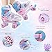 Hualonger 4 Size Adjustable Kids Roller Skates for Girls Boys, Beginner Toddler Skates with Light Up Wheels, Indoor Outdoor Sports for Ages 3-5 5-8 8-12