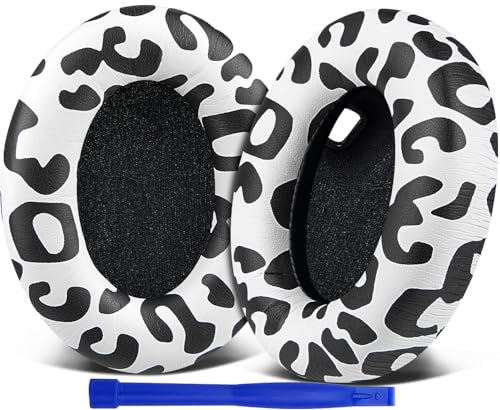 Image of SOULWIT Replacement Earpads for Sony WH-1000XM4 (WH1000XM4) Headphones, Ear Pads Cushions with Noise Isolation Foam, Added Thickness, Without Affecting Sensor - Snow Leopard