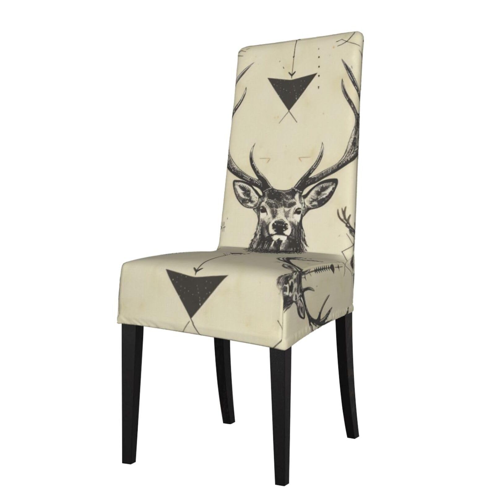 WPKJU Hunting Arrows Triangles Deer Print Dining Chair Covers Removable Chair Seat Covers Decorative for Kitchen & Bar Stools
