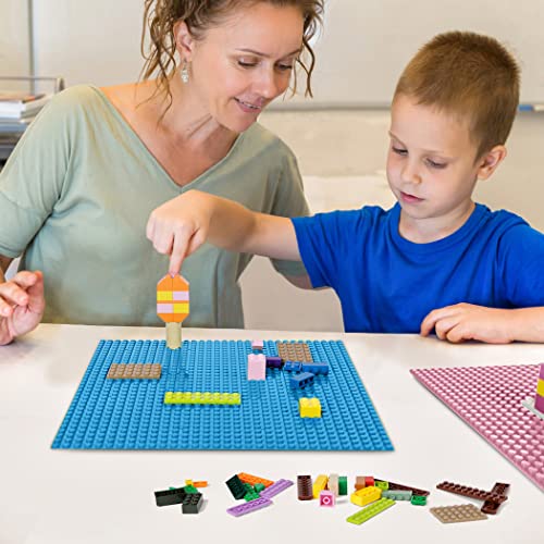 Image of Lekebaby 8 Pack Classic Baseplates Building Base for Building Bricks, 10 inch x 10 inch Building Boards - 100% Compatible with Major Brands, Macaron