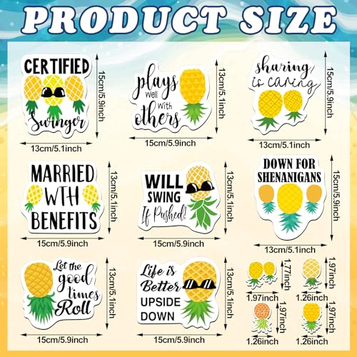 25 imanes decorativos piña invertida amarillo pequeño miniatura 2