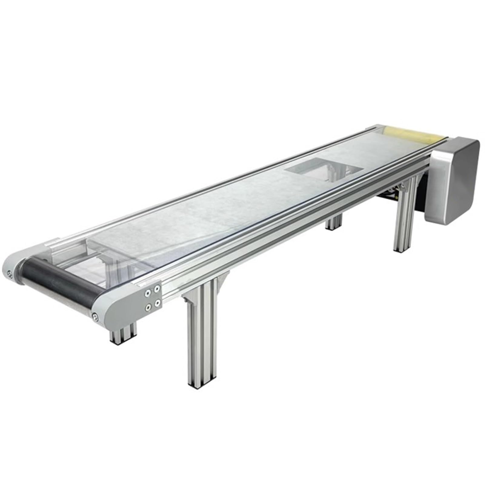 AYCDL Adjustable Speed PVC Mini Electric Flat Belt Conveyor Machine for Packaging - Desktop 30x120cm, Ideal for Small Business and Industrial Use,Clear-15x120cm