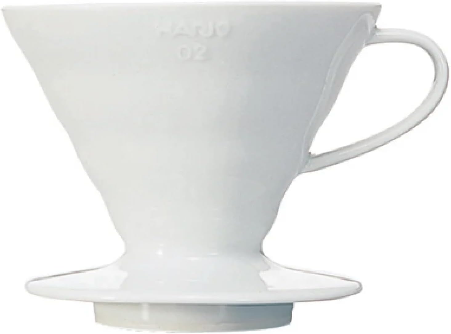 V60 Ceramic Coffee Dripper Pour Over Cone Coffee Maker Size 02, White