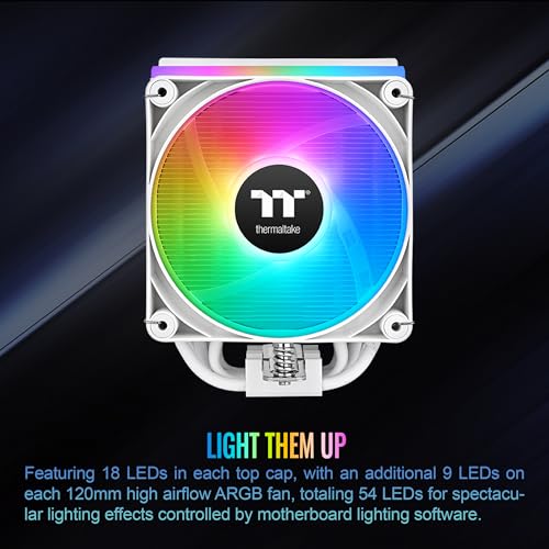 Image of Thermaltake ASTRIA 400 ARGB CPU Cooler; 6 Copper Heat Pipes; 120mm PWM Fan; 500~1800RPM; Single Tower; Intel /AMD; 230W TDP; White; CL-P138-CA12SW-A