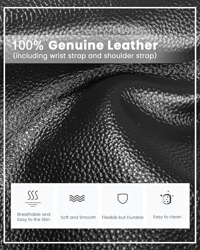 befen Genuine Leather Wristlet Clutch Wallet Purses Small Crossbody Bags Shoulder Handbag for Women, Silver Zipper - Image 7