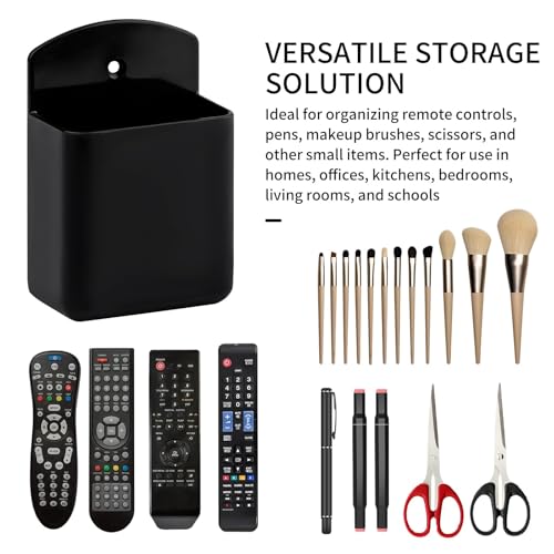 ktxaby 2 Stück Fernbedienung Halterung Schwarz mit Schrauben, Wandhalterung Selbstklebend oder Schraubenmontage, Universal Fernbedienung Organizer Box für Zuhause Büro Küche Schlafzimmer