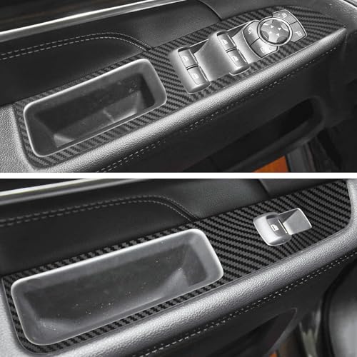 Image of YAMUDA Compatible with 37 PCS Decorative Interior Protection Carbon Fiber Sticker for Ford Explorer 2013-2019 (Black)