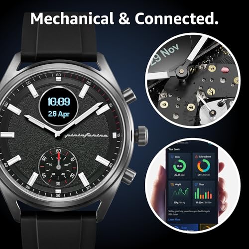Image of pininfarina Sport Sintesi Smart Watch, Heart Rate Monitoring, Fitness Tracker, FKM Strap, Sleep Monitoring, GPS Tracker, 30-Day Battery Life, Android & iOS Compatible