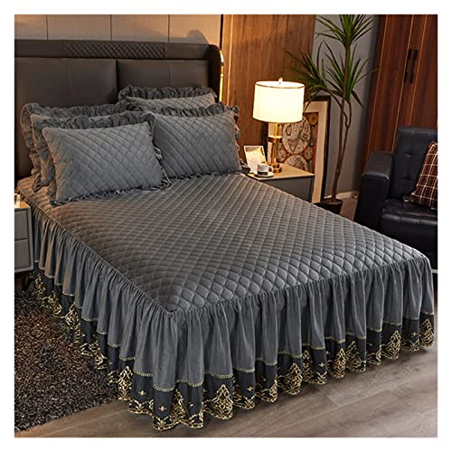 SLYNWS Thickened Velvet Embroidered Bed Spread #TOP28