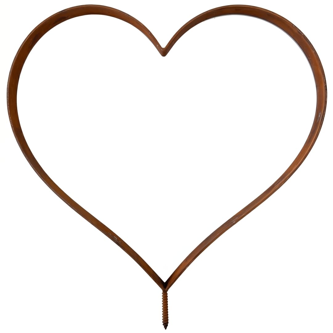 Otbushit Decorative Garden Stakes Rusty Metal Garden Decor Metal Heart Yard Stake for Outdoor Lawn & Patio 10x12in