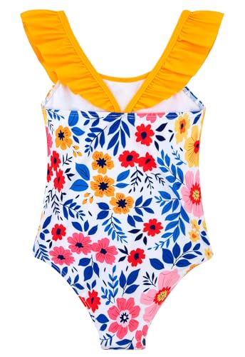 DAXIANG Girls Ruffles One Piece Swimsuits Quick Dry Beach Sport Swimwear Toddler Kids Mermaid Unicorn Bathing Suit 4-10 Years2