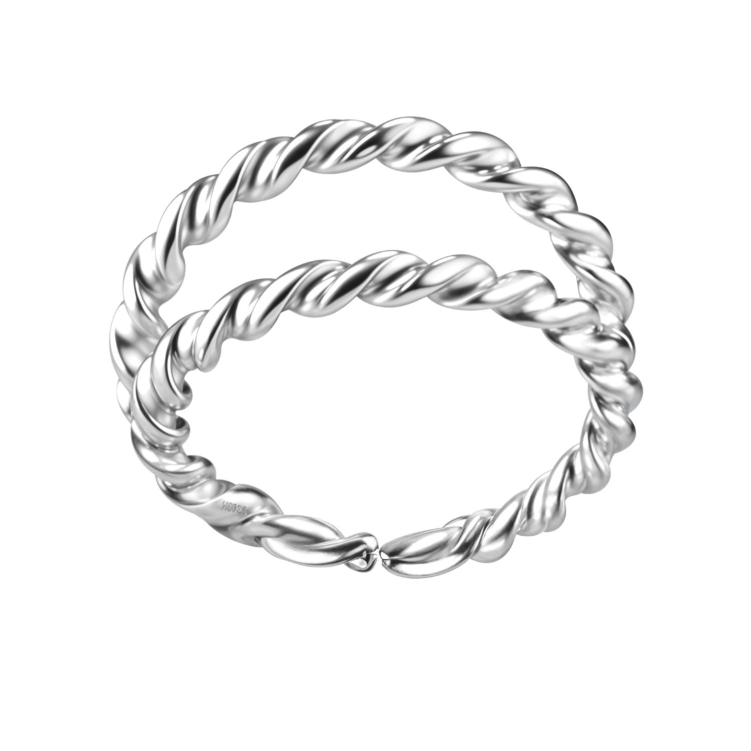 highspark 925 Silver Nose Ring for Women | 92.5 Sterling Silver & Stunning Shine | Double Line Textured Classic Style-picture-17