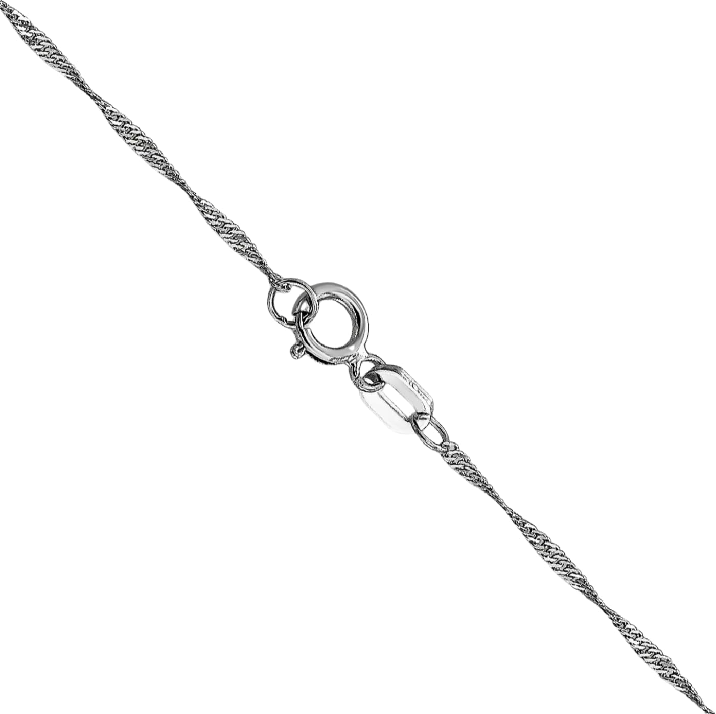 IceCarats 10K Solid White Gold 1mm Dainty Singapore Chain Necklace Polished