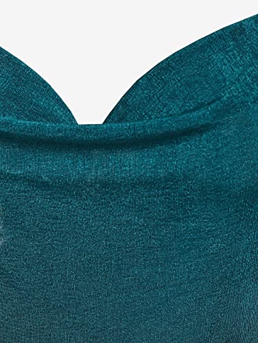 Zaful Women's Sleeveless Solid High Split Draped Midi Slip Slinky Bodycon Dress (C-Green, Small) #TOP3