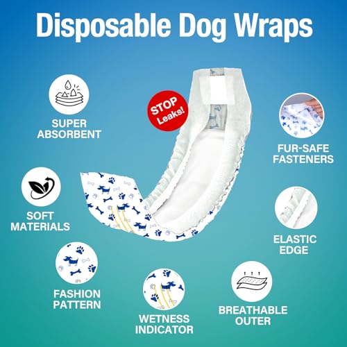 Pet Soft Hundewindeln für Rüden, 20 Stück Einweg-Windeln für Rüden, Hochsaugfähige Rüdenwindeln mit Nässeindikator und Auslaufsicher (M-20 Stück)