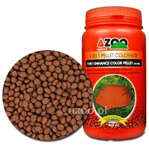 AZOO Enhance Color Pellet | 900ml - 340g | 9 in 1 Formula Fish Food ...